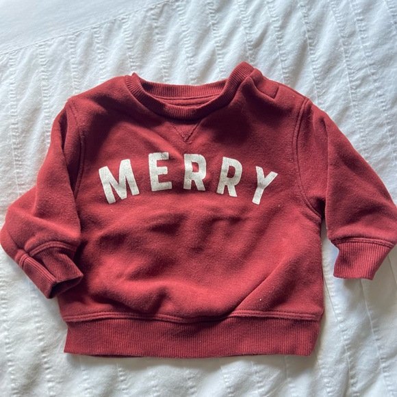 Little Co. Baby Merry Sweatshirt Burgundy Red - Picture 1 of 6